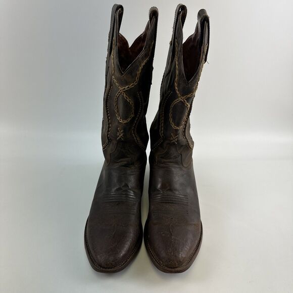 Dan Post Albany Boot Western Cowboy Brown Leather Bucklace Pull One Mens 9 EWide - Picture 3 of 16